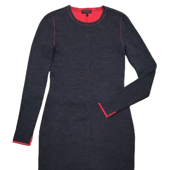 Rag & Bone wool knee-length long sleeve black dress - Picture 3 of 8